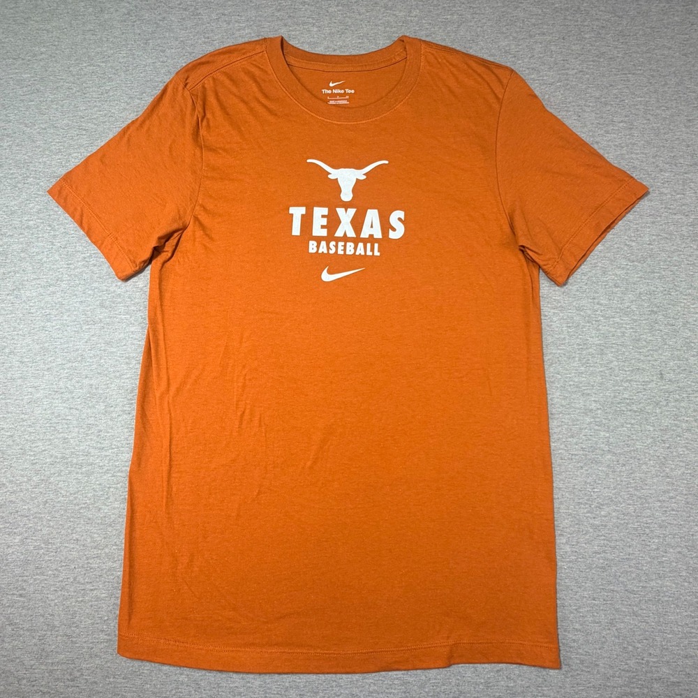 Nike Texas Longhorns Baseball Shirt Mens Small Burnt Orange NCAA T-Shirt